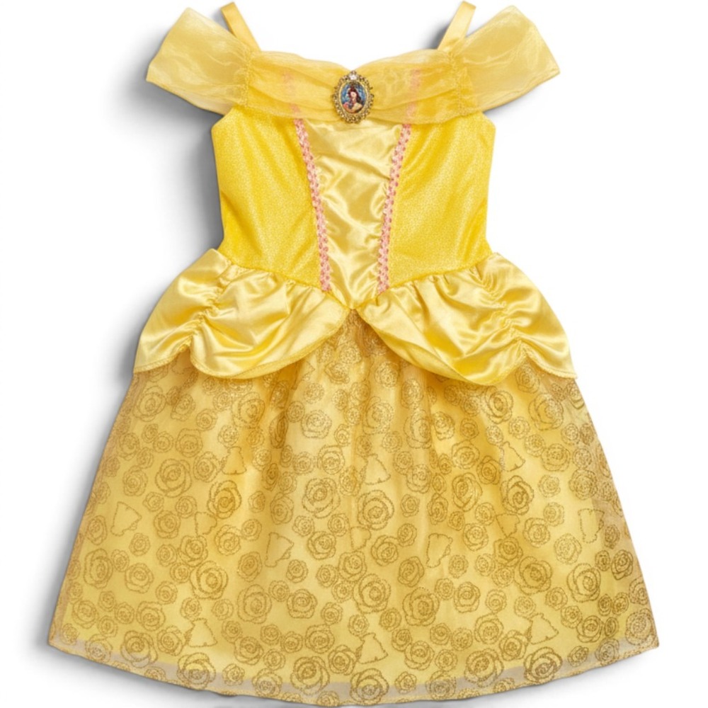 Disney Belle Beauty Beast Costume Dress Girls 4-6X Jakks Pacific Princess Gold